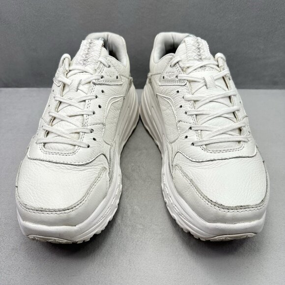 UGG CA805 Womens Size 11 Shoes White Leather Chunky Daddy Platform Sneakers - Picture 2 of 8